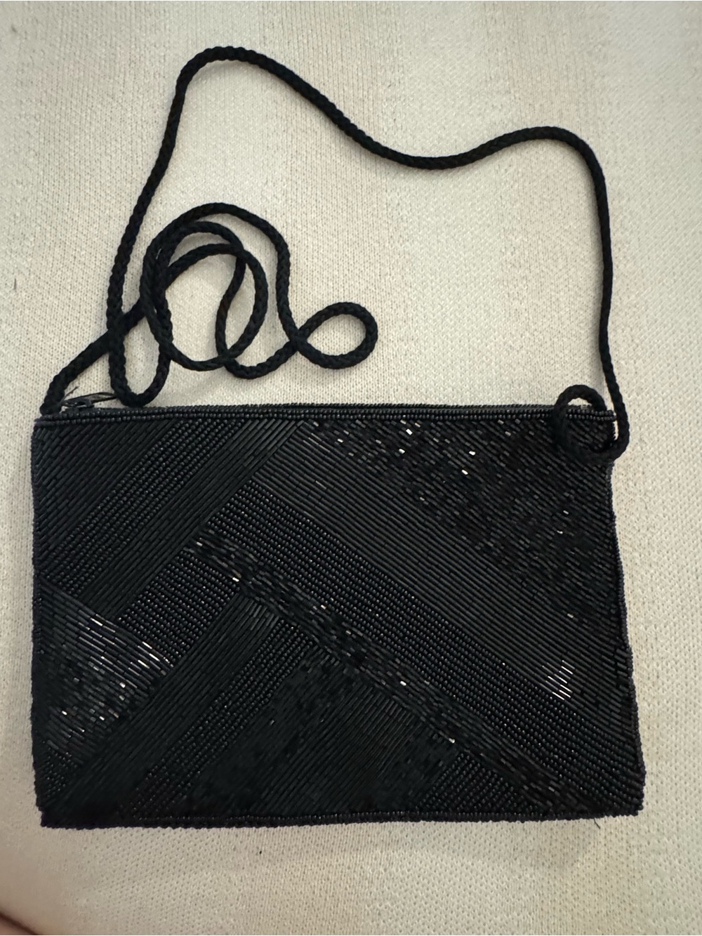 Black Beaded Crossbody Evening Bag
